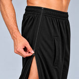 Close-up of HAXOR men's tear away pants showing side zipper and deep pocket