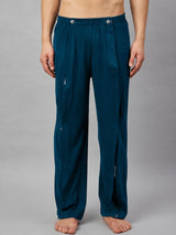 HAXOR Men's Cotton Adaptive Tearaway Recovery Pants with Side-Open Velcro Closure and Snap Buttons Front View
