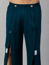 Close-Up of HAXOR Men's Adaptive Tearaway Recovery Pants Showing Side-Open Velcro Panels and Snap Button Waistband