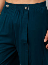Close-Up of Elastic Waistband with Snap Buttons on HAXOR Men's Cotton Adaptive Tearaway Recovery Trousers
