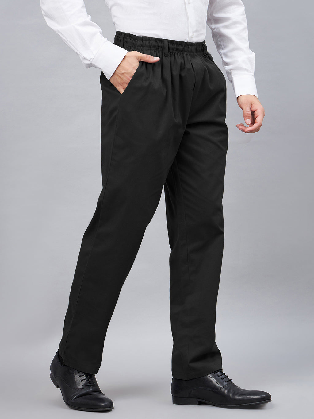 Buy Mens Black Elastic Waist Pants For Seniors Online  HAXOR