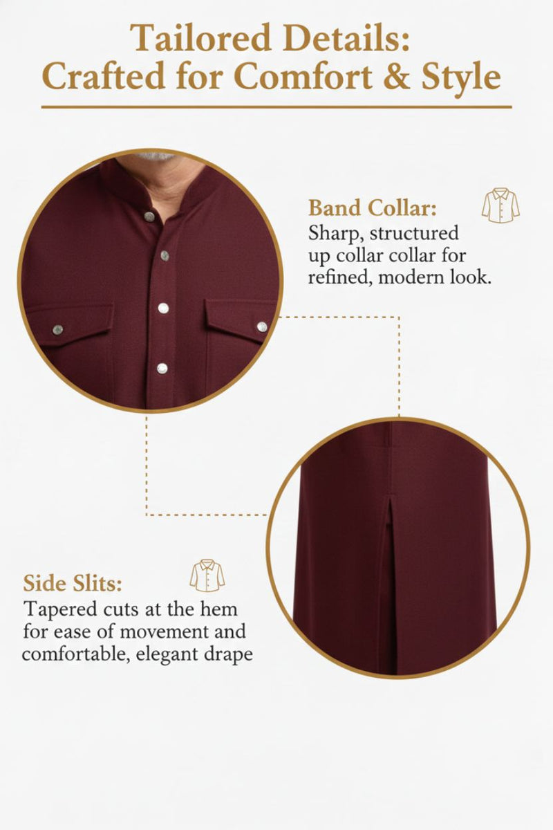 Premium Thermal Pathani Kurta & Pajama Set With Soft Fleece Lining