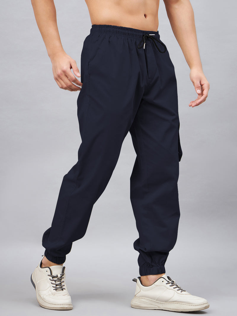 Mens Diagonal Raised Fleece Cargo Track Pants In Black - Mens from Accent  Clothing UK