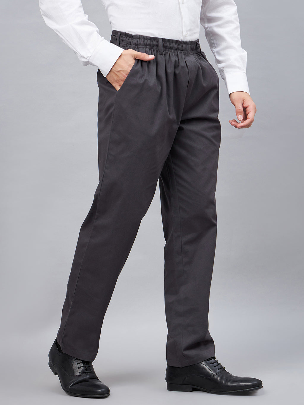 Spring Autumn Suit Pants Men Slim Work Elastic Waist Formal Trousers Plus  Size  eBay