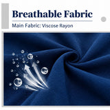HAXOR Men's Blue Catheter Drainage Bag Shorts Close-Up Showing Soft Viscose Rayon Fabric and Elastic Waistband