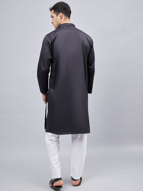 Men Kurta Pajama Set Black