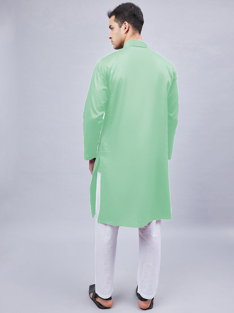 Men Kurta Pajama Set Pista Green