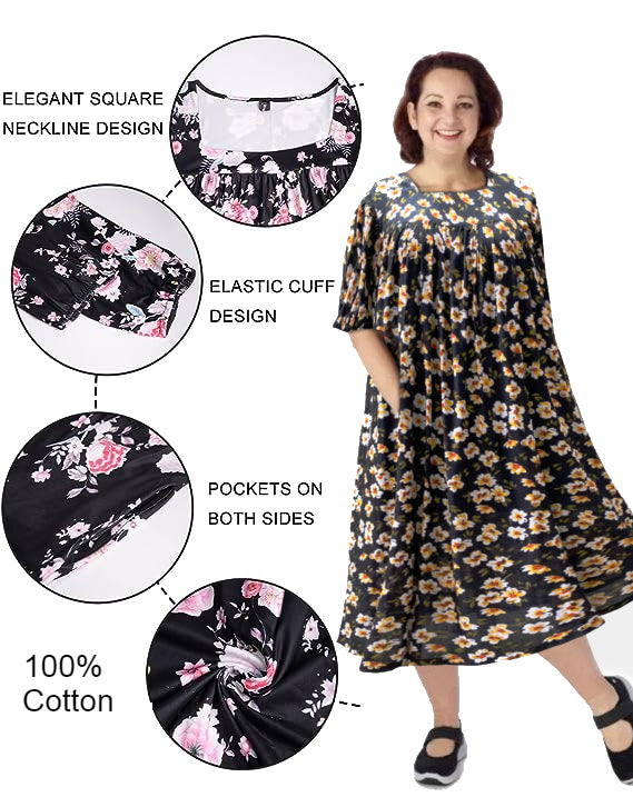 Women's Self Dressing Duster House Dress / Post Surgery Gown / Hospital Gown