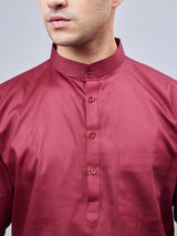 Men Kurta Pajama Set Maroon