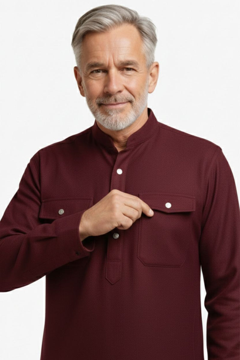 Premium Thermal Pathani Kurta & Pajama Set With Soft Fleece Lining