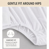 Comfort Fit Elastic Leg Opening of HAXOR Women's White Adaptive Velcro Underwear for Post Surgery Recovery