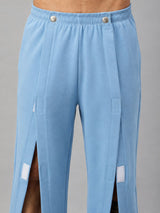 HAXOR adaptive fleece with snap button trousers front detail with full-length Velcro tear-away openings