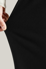 Haxor Women’s Ribbed Fleece-Lined Winter Joggers | Ultra-Soft Stretch | Dual-Drawstring | Premium Warm Pants (Black)