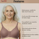 HAXOR DignityWear™ Front-Open Bra Brown | No More Back-Hook Struggle | Easy To Wear