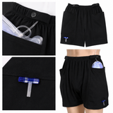 HAXOR Black Catheter, Ostomy & Nephrostomy Drainage Bag Shorts for Men & Women | Dual Pocket 2000ml Urine Bag Holder