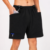 HAXOR Black Catheter, Ostomy & Nephrostomy Drainage Bag Shorts for Men & Women | Dual Pocket 2000ml Urine Bag Holder