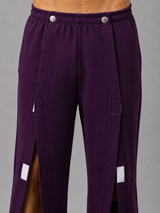 HAXOR Men’s Post-Surgery Adaptive Velcro Tear-Away Fleece Trousers | Front-Opening | Purple