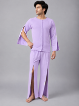 HAXOR Men's Adaptive Velcro Tear Away Recovery Set | Full Sleeve T-Shirt & Tear Away Trousers – Purple