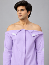 HAXOR Men's Adaptive Velcro Tear Away Recovery Set | Full Sleeve T-Shirt & Tear Away Trousers – Purple