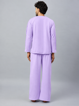 HAXOR Men's Adaptive Velcro Tear Away Recovery Set | Full Sleeve T-Shirt & Tear Away Trousers – Purple
