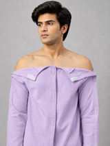 HAXOR Post Surgery Adaptive Velcro Fleece T-Shirt | Full Sleeve – Purple