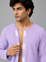 HAXOR Post Surgery Adaptive Velcro Fleece T-Shirt | Full Sleeve – Purple