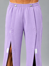 HAXOR Men’s Post-Surgery Adaptive Velcro Tear-Away Fleece Trousers | Front-Opening | Purple