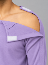 HAXOR Post Surgery Adaptive Velcro Fleece T-Shirt | Full Sleeve – Purple