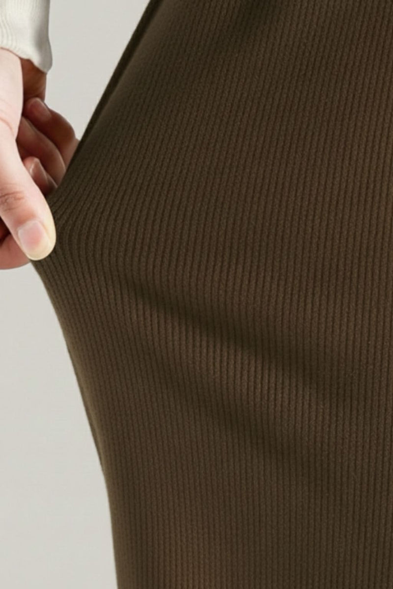 Haxor Women’s Ribbed Fleece-Lined Winter Joggers | Ultra-Soft Stretch | Dual-Drawstring | Premium Warm Pants (Dark Brown)