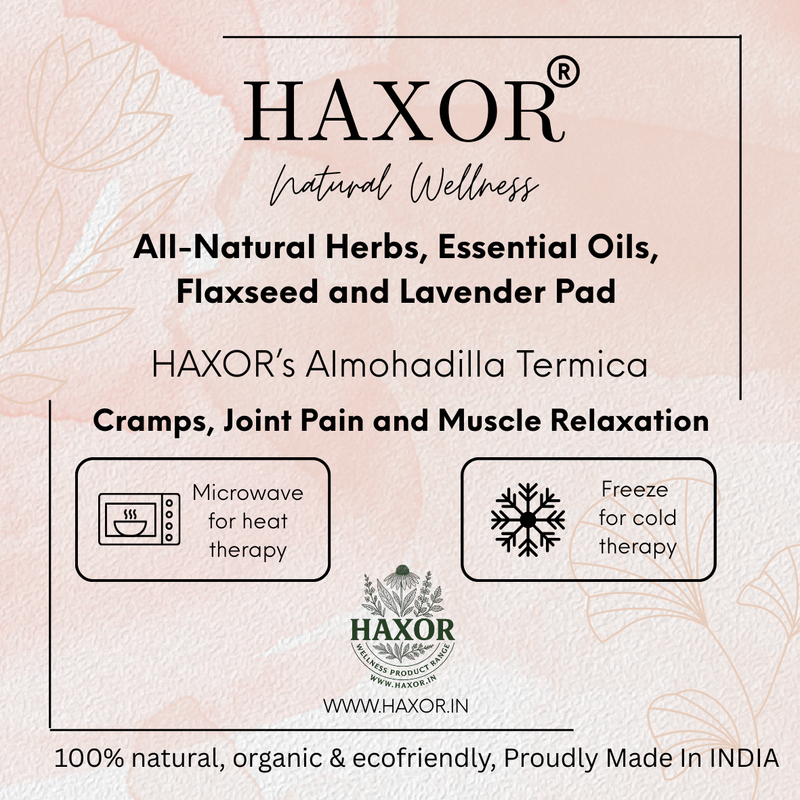 HAXOR’s Almohadilla Termica Microwave Heating Pad with Herbal & Essential Oil Blend – Flaxseed & Lavender Therapy Wrap for Back, Neck, Shoulder, Joint & Menstrual Cramp Relief