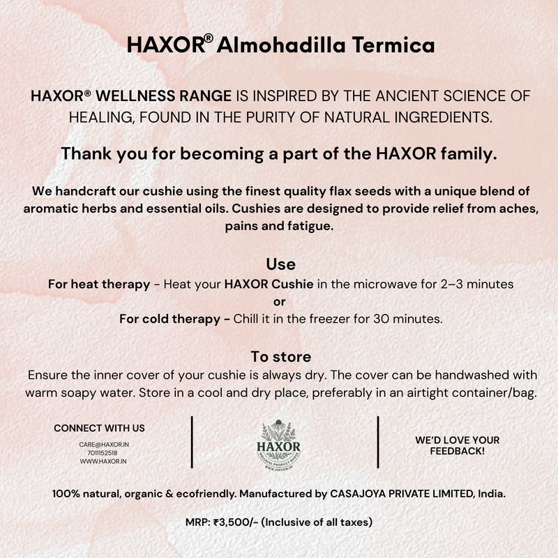 HAXOR’s Almohadilla Termica Microwave Heating Pad with Herbal & Essential Oil Blend – Flaxseed & Lavender Therapy Wrap for Back, Neck, Shoulder, Joint & Menstrual Cramp Relief