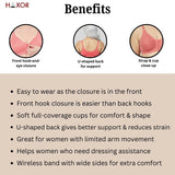 HAXOR DignityWear™ Front-Open Bra Dark Pink | No More Back-Hook Struggle | Easy To Wear