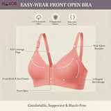 HAXOR DignityWear™ Front-Open Bra Dark Pink | No More Back-Hook Struggle | Easy To Wear