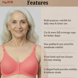 HAXOR DignityWear™ Front-Open Bra Dark Pink | No More Back-Hook Struggle | Easy To Wear