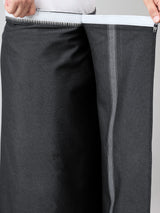 Haxor Readymade  Adjustable Velcro dhoti Kerala Thalapathi Border With Pocket Black