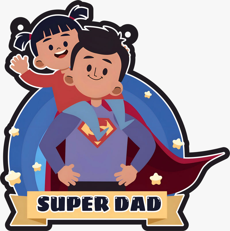 “I Super Dad” Wooden Fridge Magnet – Father's Day Gift, Cute & Stylish Magnet for Dad
