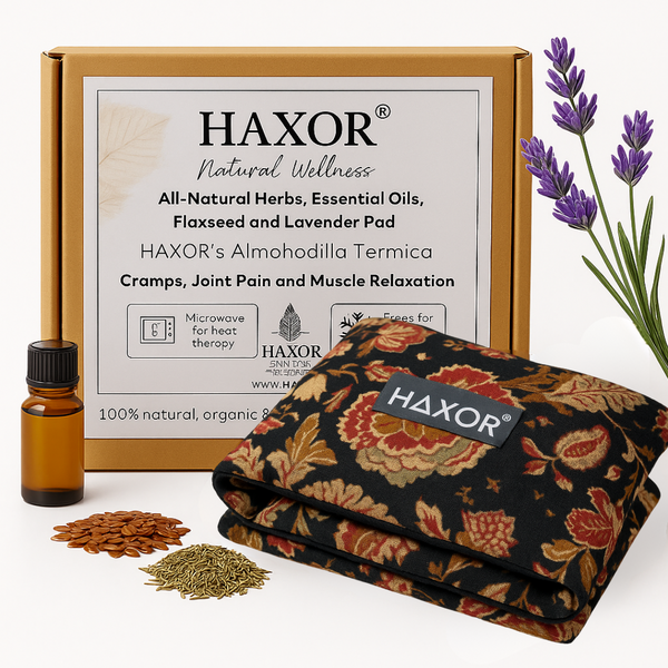 HAXOR’s Almohadilla Termica Microwave Heating Pad with Herbal & Essential Oil Blend – Flaxseed & Lavender Therapy Wrap for Back, Neck, Shoulder, Joint & Menstrual Cramp Relief