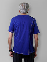 Men's Open Back Premium Cotton Bio Wash Blue T-Shirt