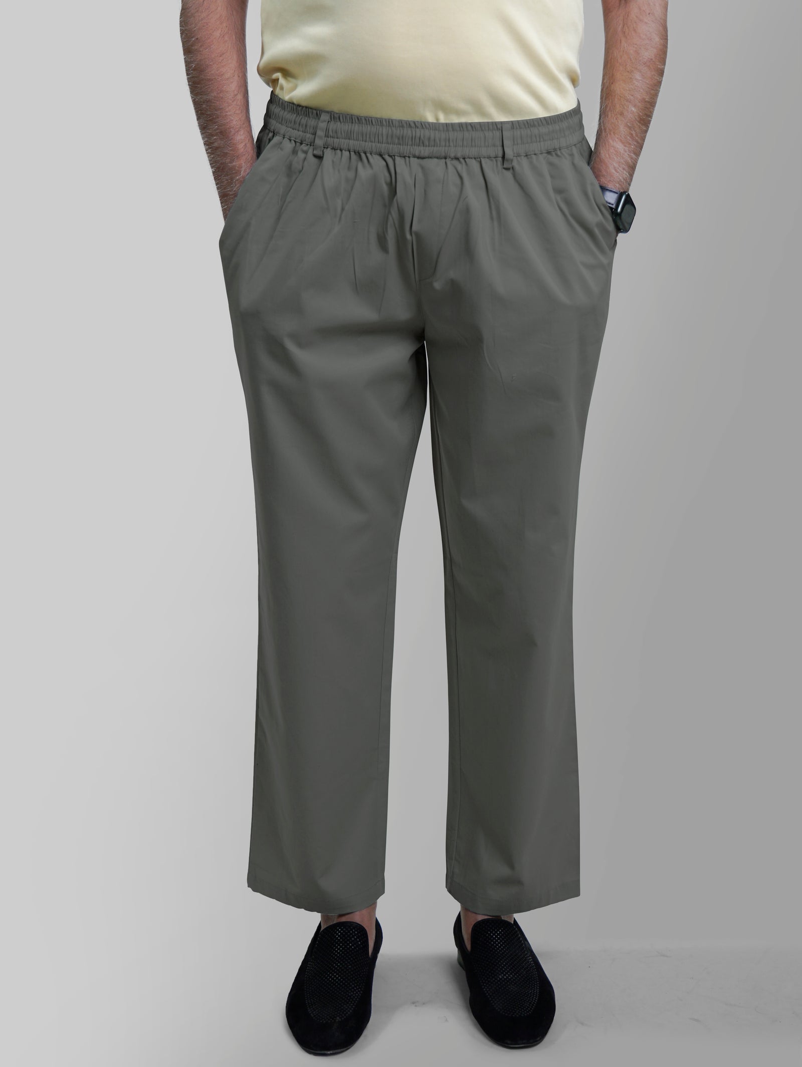 Haxor Men's Green Elastic Waist Pants for Seniors Adaptive Men's Pants  for Elderly Elastic Waist Pants for Men