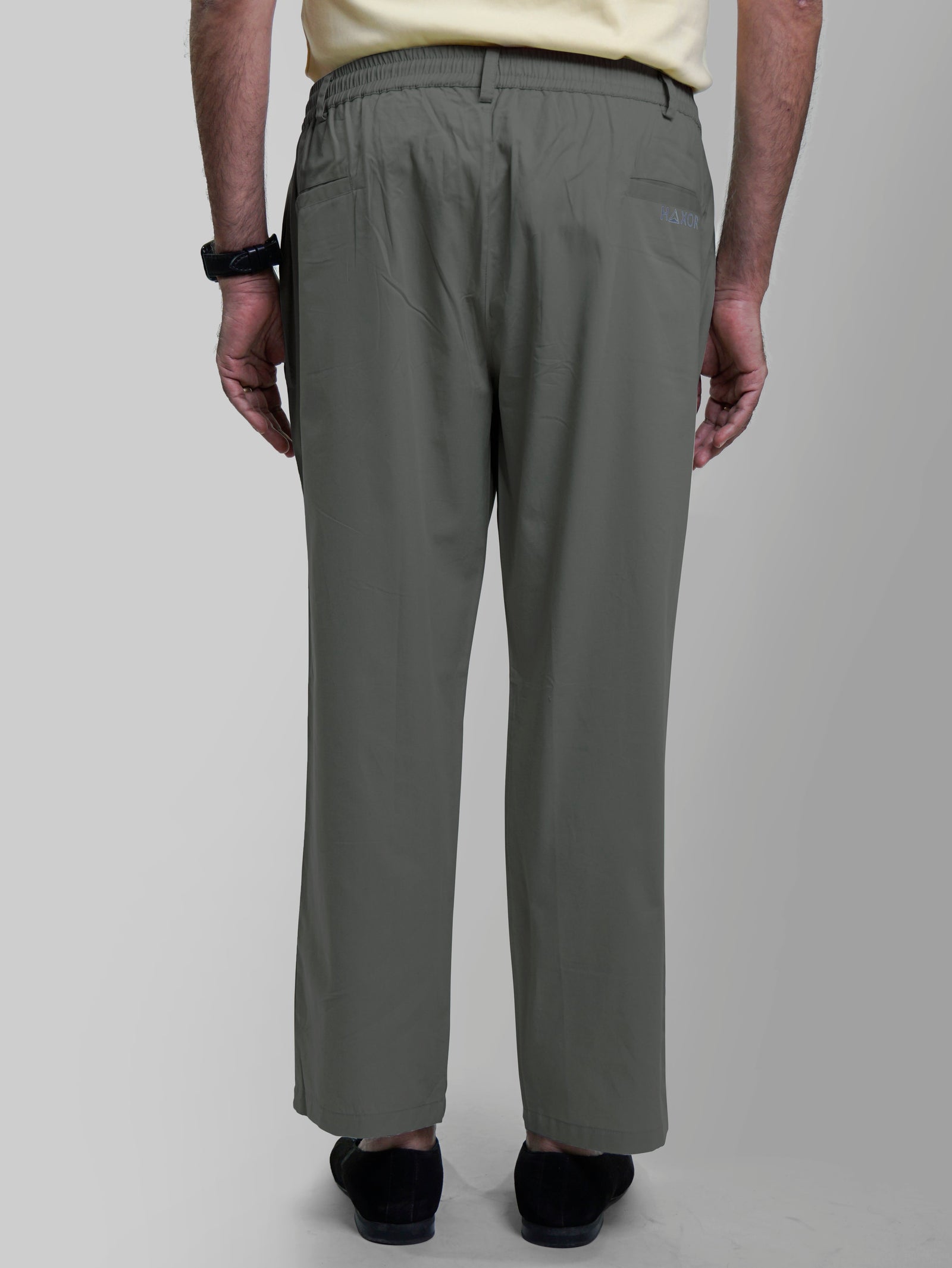 Buy Haxor Men's Light Beige Elastic Waist Pants for Seniors