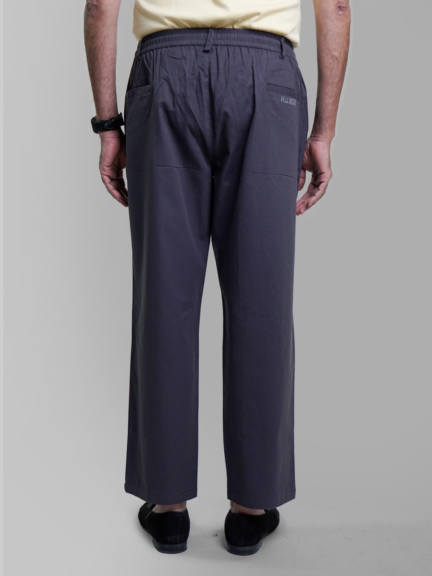 Buy Grey Elastic Waist Pants For Seniors Online – Haxor