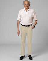 Velcro Fly Beige Trouser for men