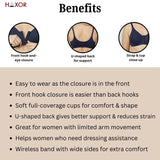 HAXOR DignityWear™ Front-Open Bra Navy Blue | No More Back-Hook Struggle | Easy To Wear (Copy)