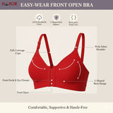 HAXOR DignityWear™ Front-Open Bra Red | No More Back-Hook Struggle | Easy To Wear