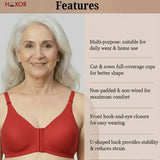 HAXOR DignityWear™ Front-Open Bra Red | No More Back-Hook Struggle | Easy To Wear