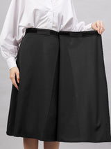 Women Solid Wrap Skirts Black Color  - Adaptive Arthritis Wrap Around Skirt With Adjustable Closure