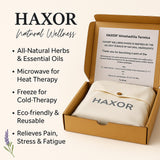 HAXOR’s Almohadilla Termica Microwave Heating Pad with Herbal & Essential Oil Blend – Flaxseed & Lavender Therapy Wrap for Back, Neck, Shoulder, Joint & Menstrual Cramp Relief