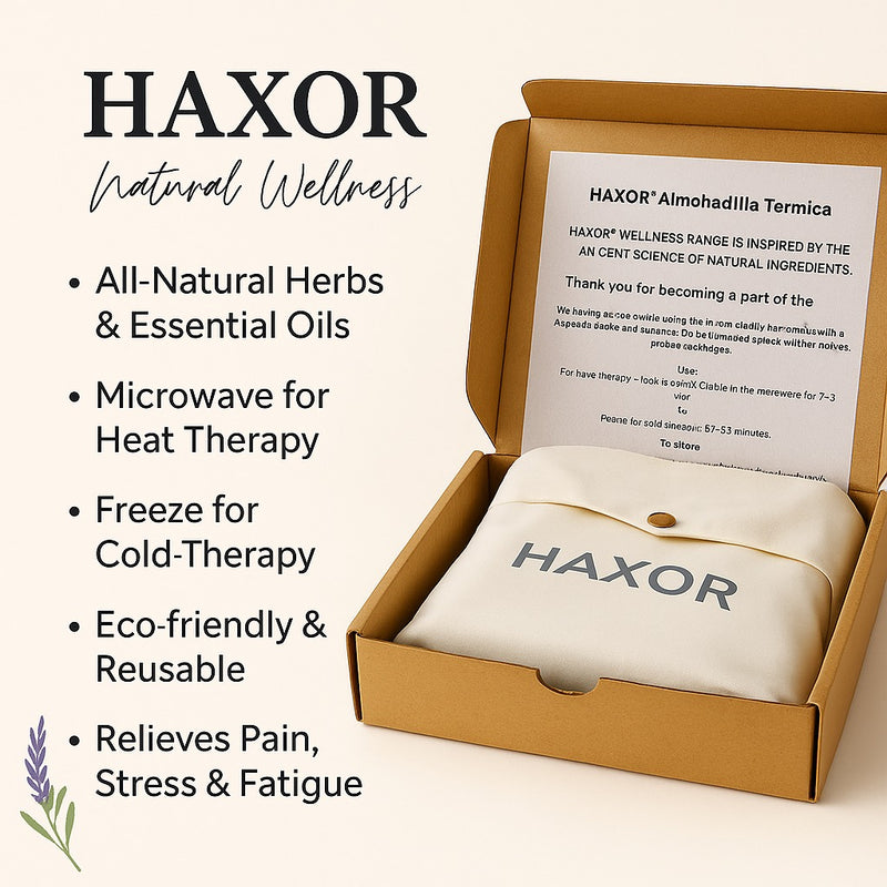 HAXOR’s Almohadilla Termica Microwave Heating Pad with Herbal & Essential Oil Blend – Flaxseed & Lavender Therapy Wrap for Back, Neck, Shoulder, Joint & Menstrual Cramp Relief