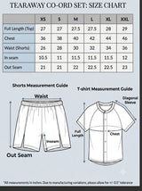 HAXOR Men's Post Surgery Recovery Velcro T-Shirt and Shorts Set Size Chart with T-Shirt and Shorts Measurement Guide